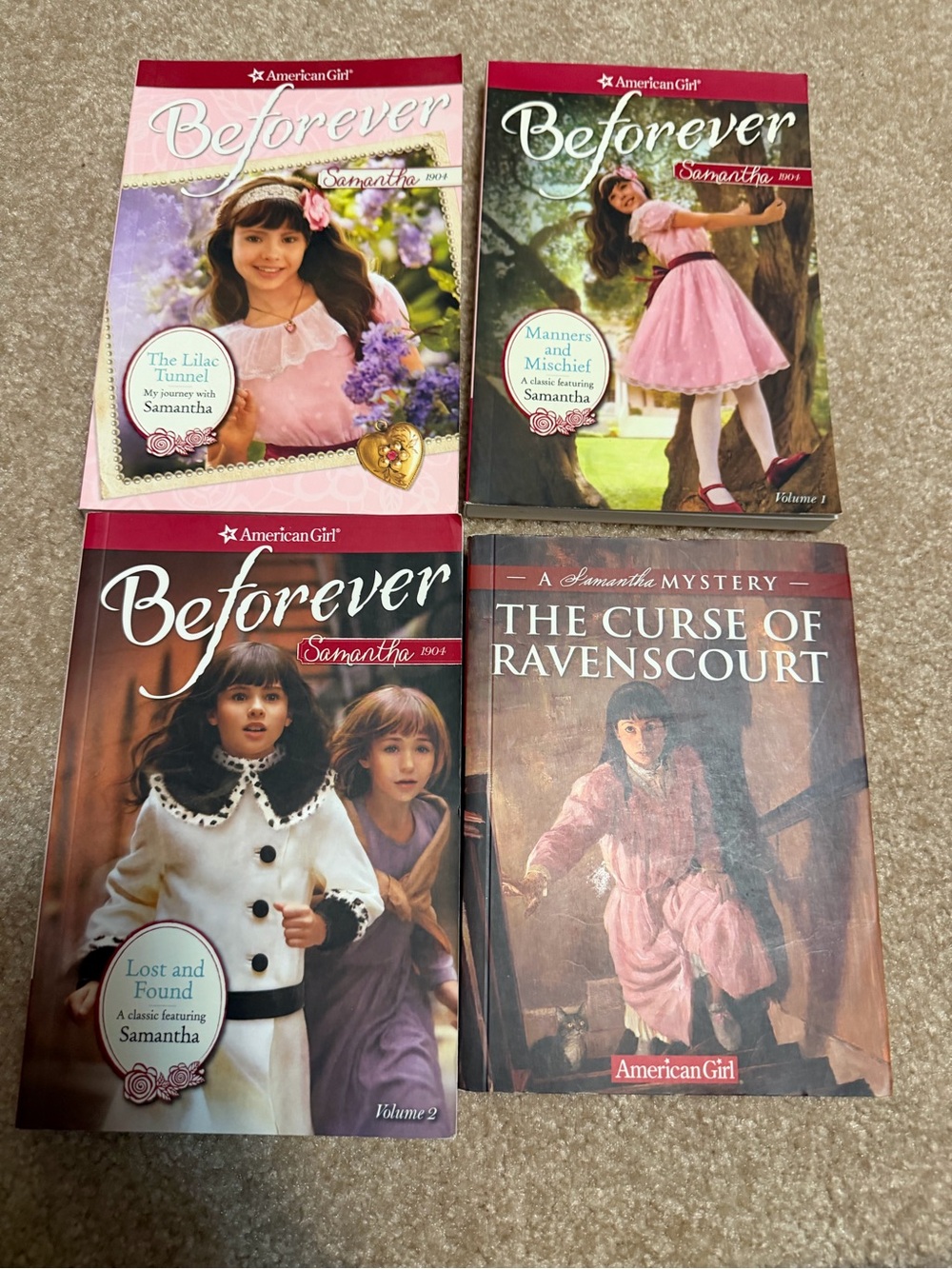Lot if 4 American Girl BeForever historical paperback books Samantha Parkington